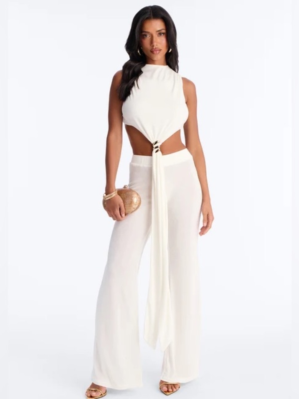 Mykonos White Backless Pants Set NEW 🏷️